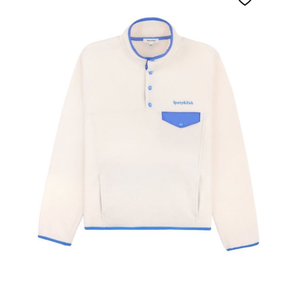 Sporty & Rich embroidered button polar sweatshirt